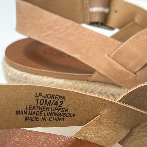 Lucky Brand Jokepa Brown Platform Wedge Espadrille Sandals Size 10 - Picture 11 of 16